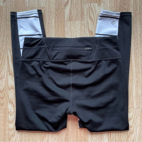 Athleta Black/White Striped Leggings - Size: XS - Picture 8 of 11